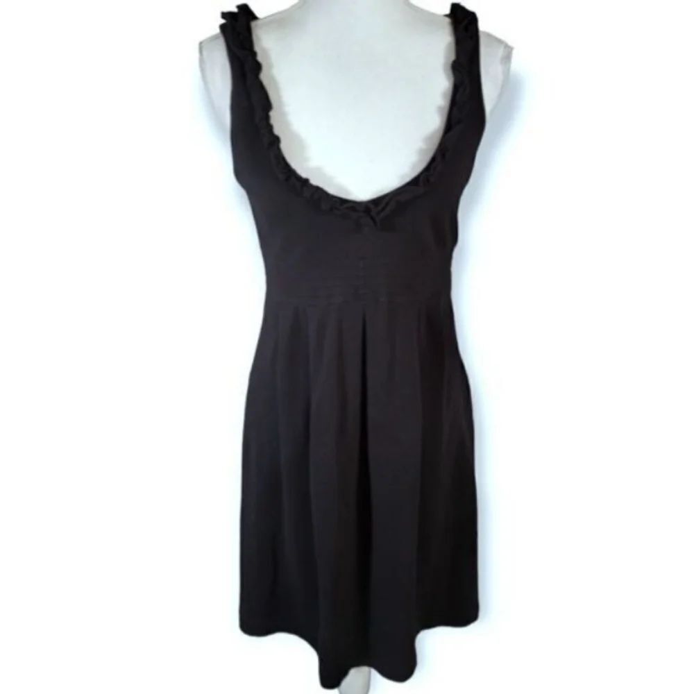 J.CREW BLACK RUFFLE DRESS SZ.2 EUC. - Picture 2 of 9